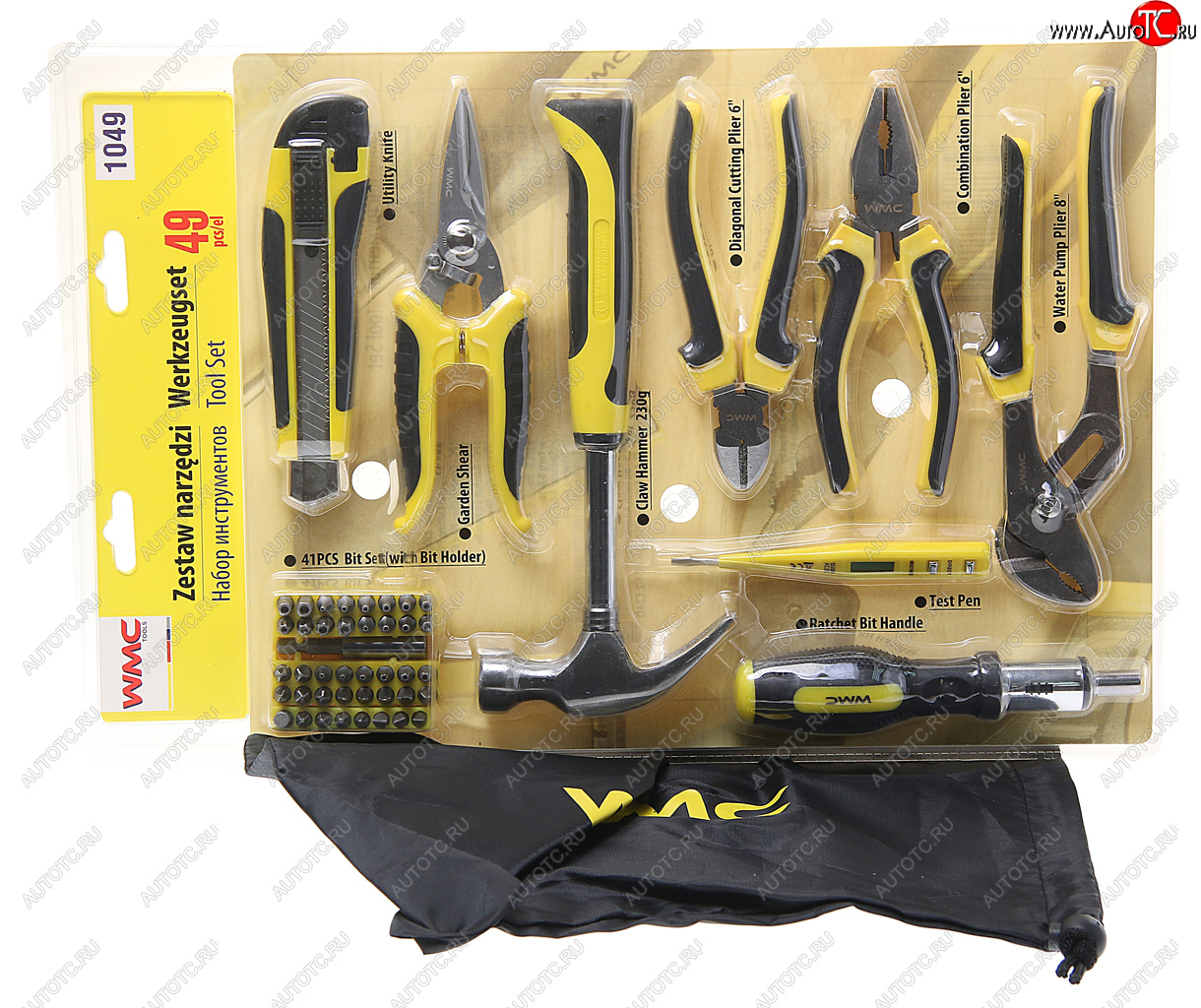 2 299 р. Набор инструментов 49 предметов слесарно-монтажный WMC TOOLS WMC TOOLS wmc-1049  с доставкой в г. Пермь