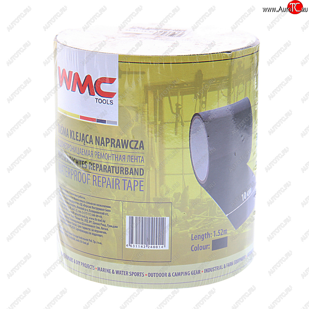 349 р. Скотч ремонтный 10cмх1.52м водонепроницаемый (черный) WMC TOOLS WMC TOOLS wmc-152b  с доставкой в г. Пермь