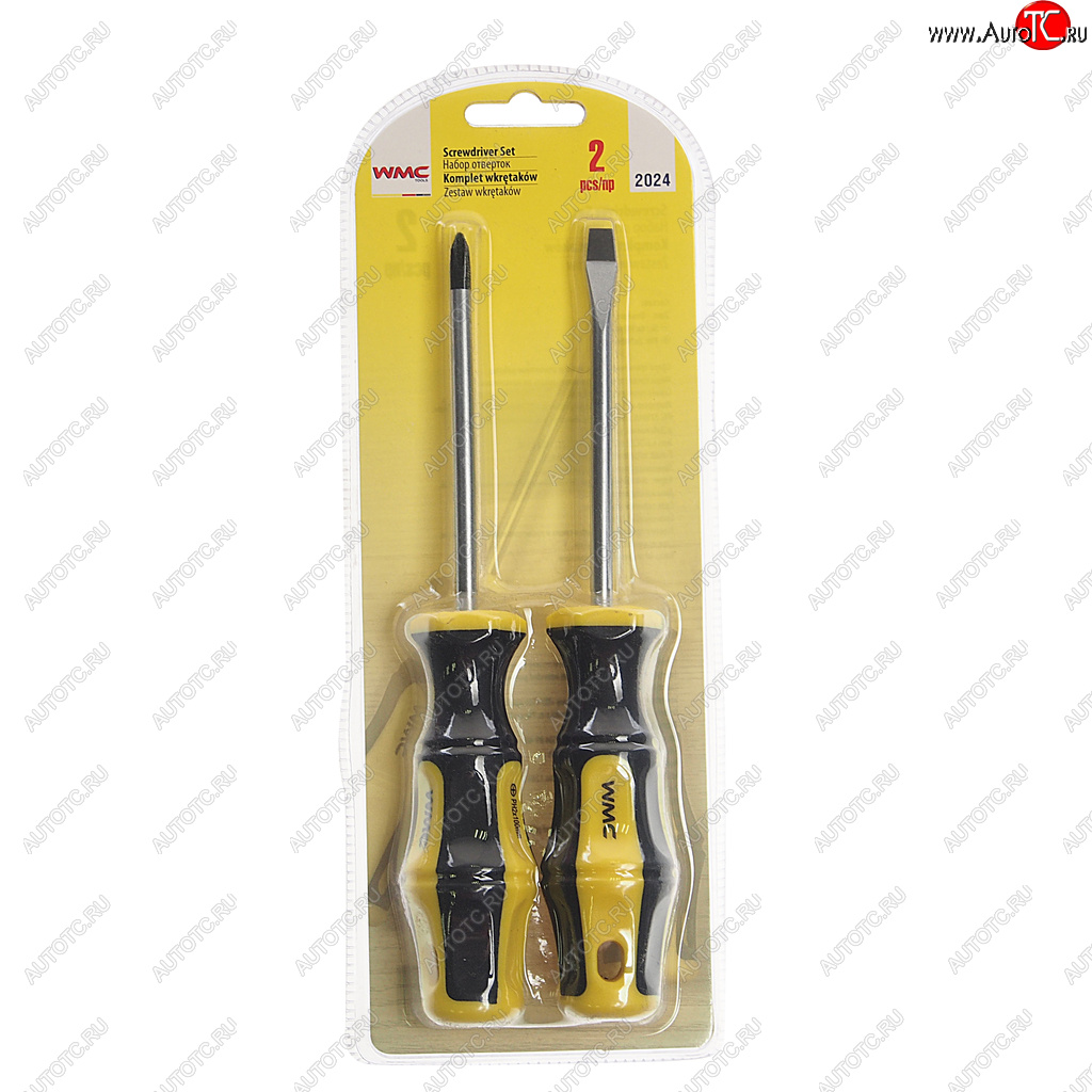 209 р. Набор отверток SL6х100м,PH2х100мм 2 предмета в блистере WMC TOOLS WMC TOOLS wmc-2024  с доставкой в г. Пермь