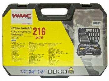 11 549 р. Набор инструментов 216 предметов слесарно-монтажный 14,38,12 DR WMC TOOLS WMC TOOLS wmc-38841  с доставкой в г. Пермь. Увеличить фотографию 2