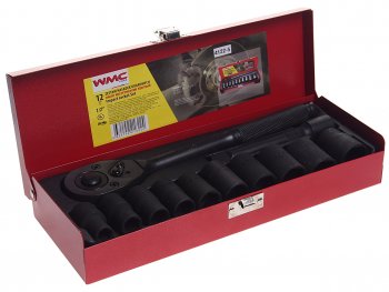 2 399 р. Набор головок ударных 12 6-ти гран. 10-24мм 12 предметов WMC TOOLS WMC TOOLS wmc-4122-5  с доставкой в г. Пермь. Увеличить фотографию 1