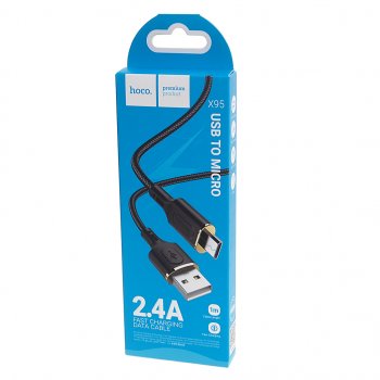 299 р. Кабель micro USB 1м HOCO HOCO x95 black  с доставкой в г. Пермь. Увеличить фотографию 2