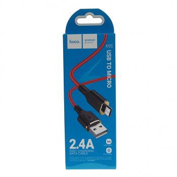 291 р. Кабель micro USB 1м HOCO HOCO x95 red  с доставкой в г. Пермь. Увеличить фотографию 2