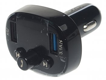 979 р. Устройство зарядное в прикуриватель с трансмиттером (bluetooth,hands free) черное XO XO xo-bcc02 black  с доставкой в г. Пермь. Увеличить фотографию 1