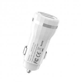 459 р. Устройство зарядное в прикуриватель 2USB 12V HOCO HOCO z27 white  с доставкой в г. Пермь. Увеличить фотографию 4