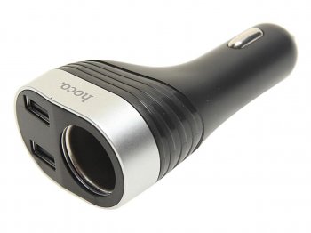 489 р. Разветвитель прикуривателя 1-но гнездовой 12-24V 2USB 3.1A с дисплеем HOCO HOCO z29  с доставкой в г. Пермь. Увеличить фотографию 1