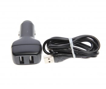 529 р. Устройство зарядное в прикуриватель 2USB 12V 2.4A кабель iPhone (5-) HOCO HOCO z36 black HOCO z36 black  с доставкой в г. Пермь. Увеличить фотографию 2
