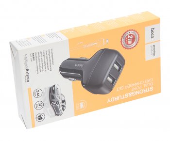 529 р. Устройство зарядное в прикуриватель 2USB 12V 2.4A кабель iPhone (5-) HOCO HOCO z36 black HOCO z36 black  с доставкой в г. Пермь. Увеличить фотографию 3