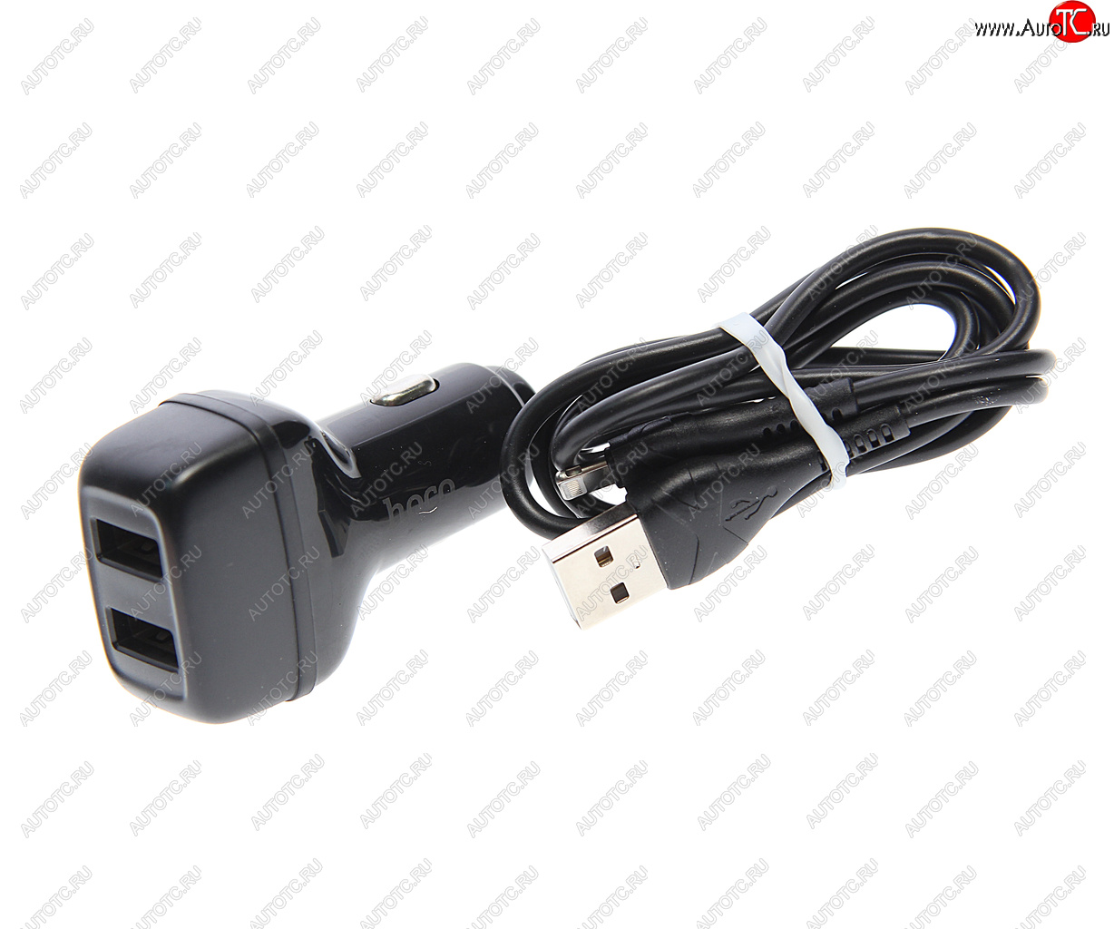 529 р. Устройство зарядное в прикуриватель 2USB 12V 2.4A кабель iPhone (5-) HOCO HOCO z36 black HOCO z36 black  с доставкой в г. Пермь