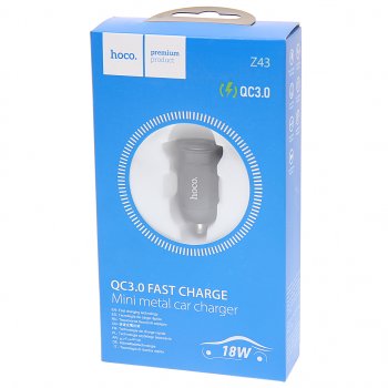 629 р. Устройство зарядное в прикуриватель 1USB 12V HOCO HOCO z43 black  с доставкой в г. Пермь. Увеличить фотографию 1