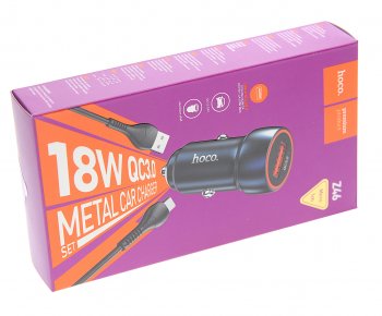 529 р. Устройство зарядное в прикуриватель 1USB 12V кабель micro USB HOCO HOCO z46 blue  с доставкой в г. Пермь. Увеличить фотографию 3