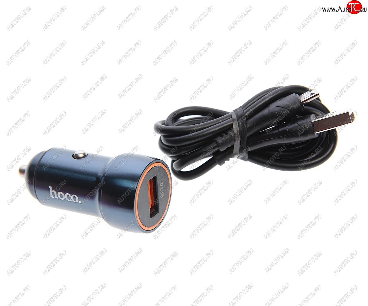 529 р. Устройство зарядное в прикуриватель 1USB 12V кабель micro USB HOCO HOCO z46 blue  с доставкой в г. Пермь