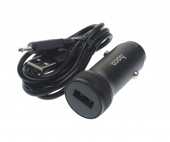 569 р. Устройство зарядное в прикуриватель 1USB 12V кабель micro USB HOCO HOCO z49a black  с доставкой в г. Пермь. Увеличить фотографию 1
