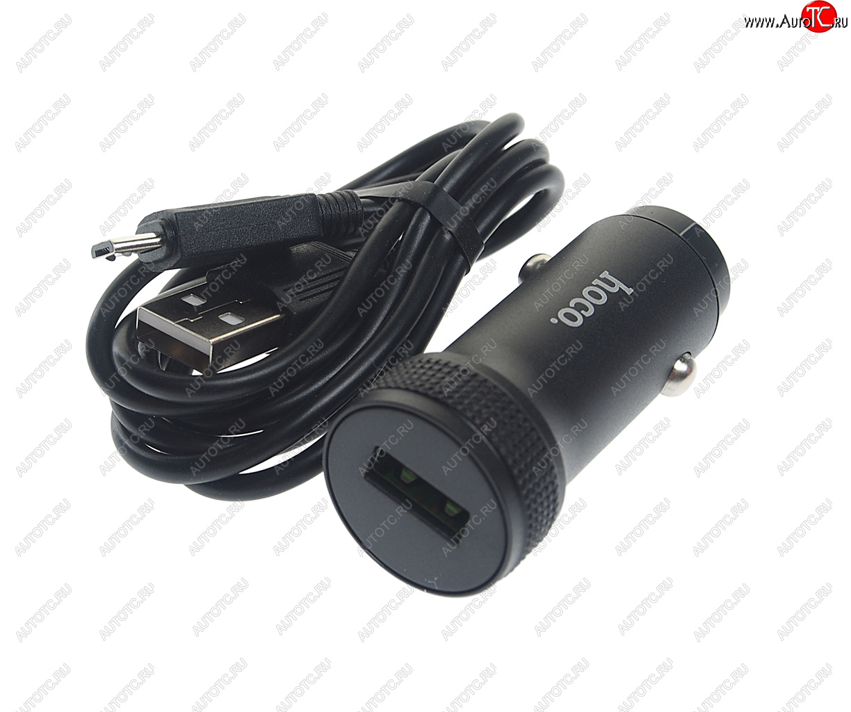 569 р. Устройство зарядное в прикуриватель 1USB 12V кабель micro USB HOCO HOCO z49a black  с доставкой в г. Пермь