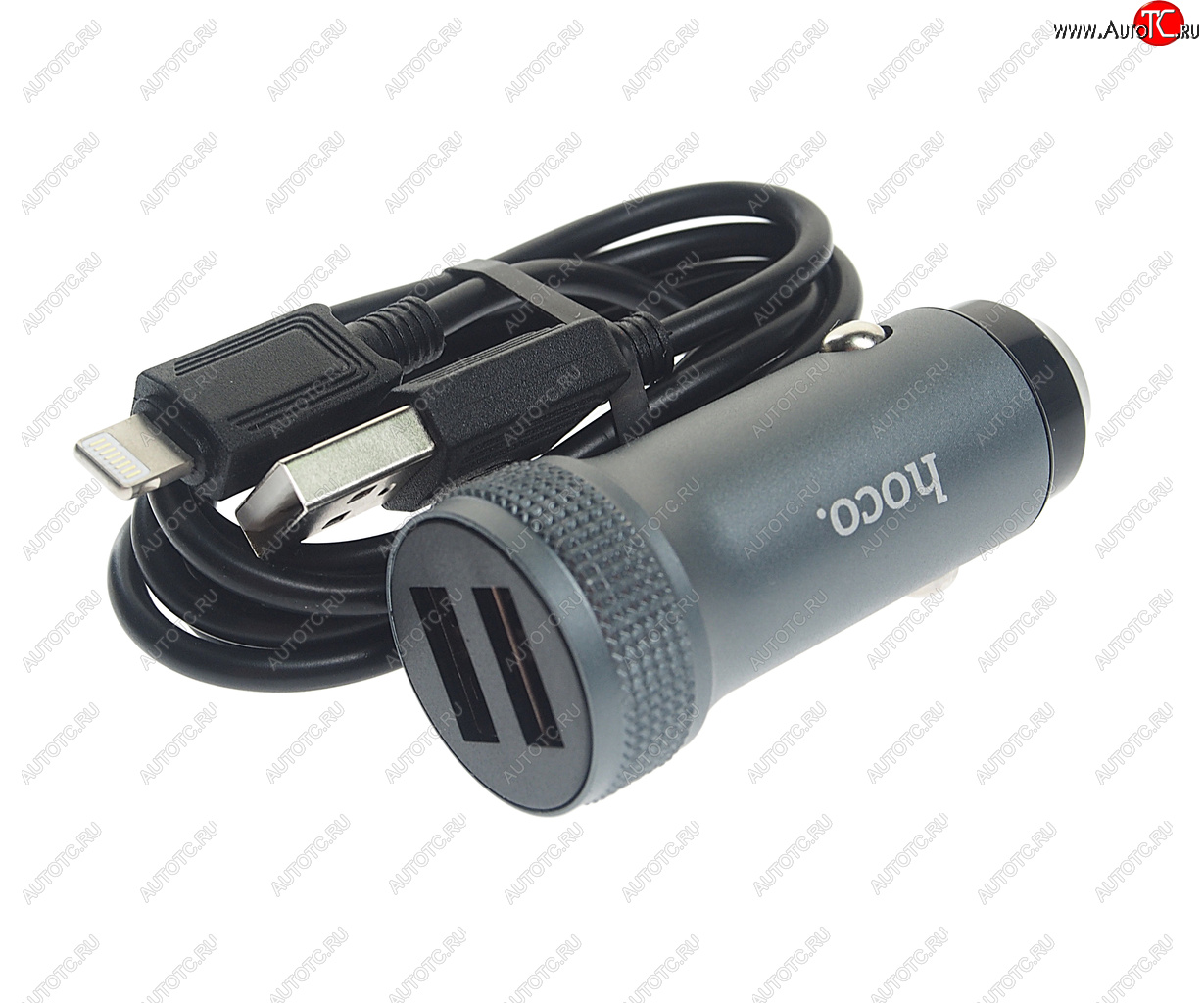 579 р. Устройство зарядное в прикуриватель 1USB 12V кабель iPhone (5-) HOCO HOCO z49 grey HOCO z49 grey  с доставкой в г. Пермь