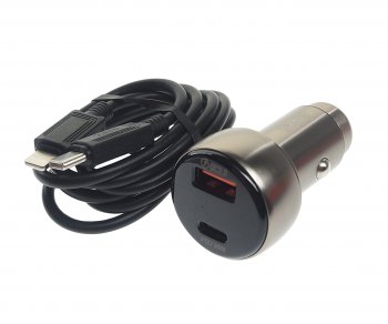 929 р. Устройство зарядное в прикуриватель 1USB 12V кабель USB Type C HOCO HOCO z50 grey  с доставкой в г. Пермь. Увеличить фотографию 1