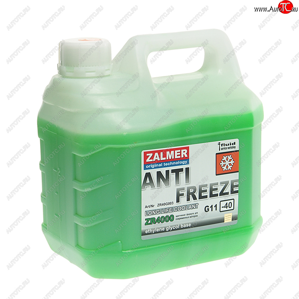 739 р. Антифриз зеленый -40C ZR4000 LLC G11 3кг ZALMER ZALMER zr40g003  с доставкой в г. Пермь