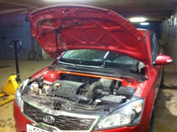 3 299 р. Растяжка передних стоек Kia Ceed I (2007-2012), Hyundai i30 I (2007-2011) ТехноМастер ТехноМастер 2904.5800.04  с доставкой в г. Пермь. Увеличить фотографию 1