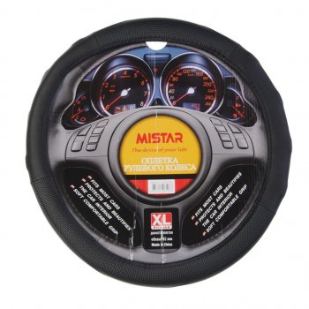 559 р. Оплетка руля (XL) 41-43см черная MISTAR MISTAR mis-17stw33 bk (xl)  с доставкой в г. Пермь. Увеличить фотографию 1