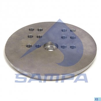 3 699 р. Плита BPW стакана пневморессоры (250х20мм для 881MB,4881MB) SAMPA SAMPA 105.286  с доставкой в г. Пермь. Увеличить фотографию 1