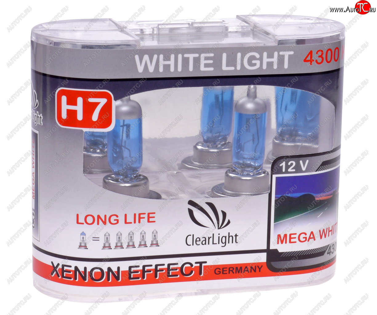 599 р. Лампа 12V H7 55W PX26d бокс (2шт.) White Light CLEARLIGHT CLEARLIGHT mlh7wl  с доставкой в г. Пермь