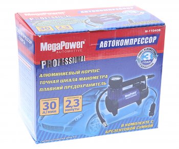 1 369 р. Компрессор автомобильный 30лмин. 7атм. 12А 12V в прикуриватель MEGAPOWER MEGAPOWER-AUTOMOTIVE m-11040b  с доставкой в г. Пермь. Увеличить фотографию 5