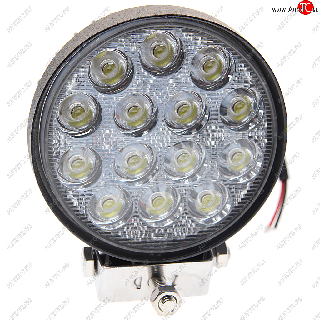 1 429 р. Фара рабочего света круглая 116х116x70мм 42Вт (14 LED) рассеянный свет (Flood) 12-24V MEGAPOWER MEGAPOWER 370-30-009  с доставкой в г. Пермь