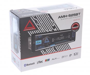 4 199 р. Магнитола автомобильная 1DIN AURA AURA amh-525bt AURA amh-525bt  с доставкой в г. Пермь. Увеличить фотографию 4