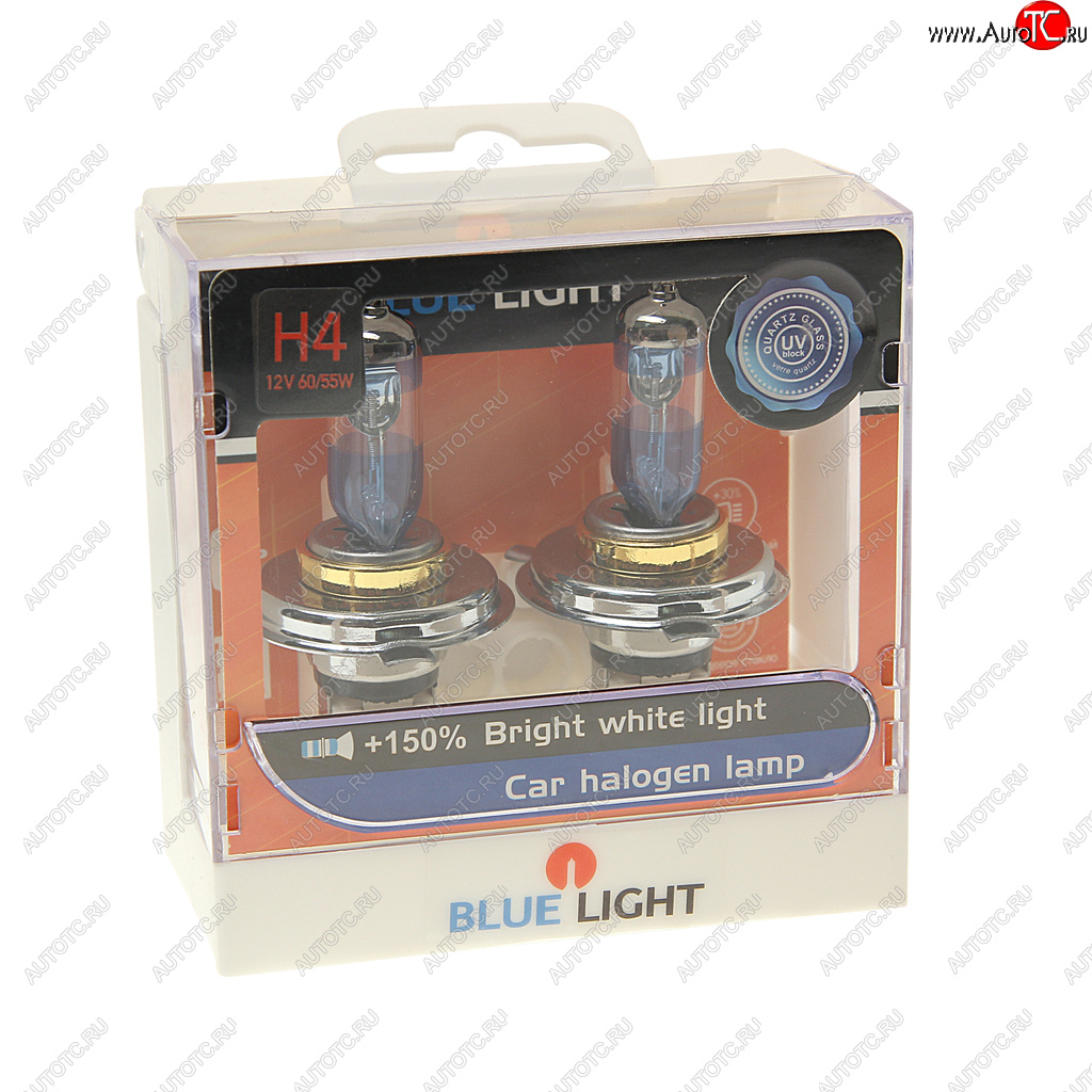 959 р. Лампа 12V H4 60/55W P43t 4500K бокс (2шт.) BLUELIGHT BLUELIGHT 8888771 BLUELIGHT 8888771  с доставкой в г. Пермь