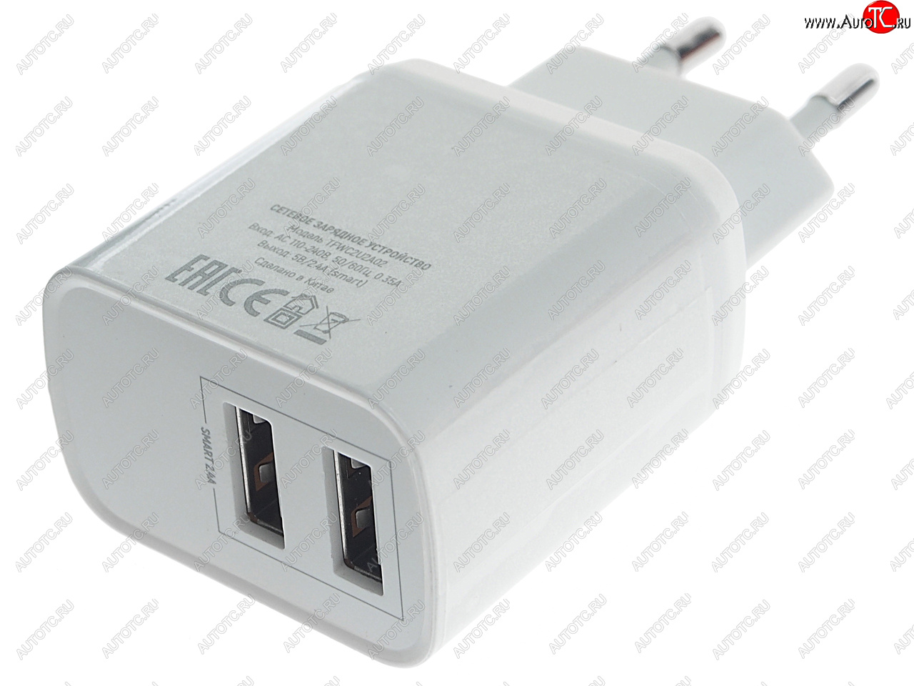 359 р. Устройство зарядное в розетку 2 USB TFN TFN tfn-wcrpd12w2uwh  с доставкой в г. Пермь