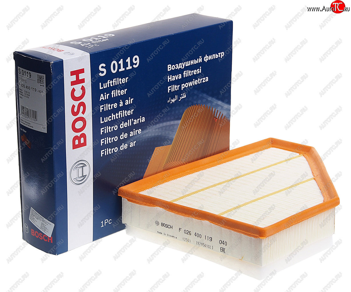 2 079 р. Фильтр воздушный BMW 1 (E81,E87),3 (E90,E92),X1 (E84) (N47N57) BOSCH BOSCH f026400119  с доставкой в г. Пермь