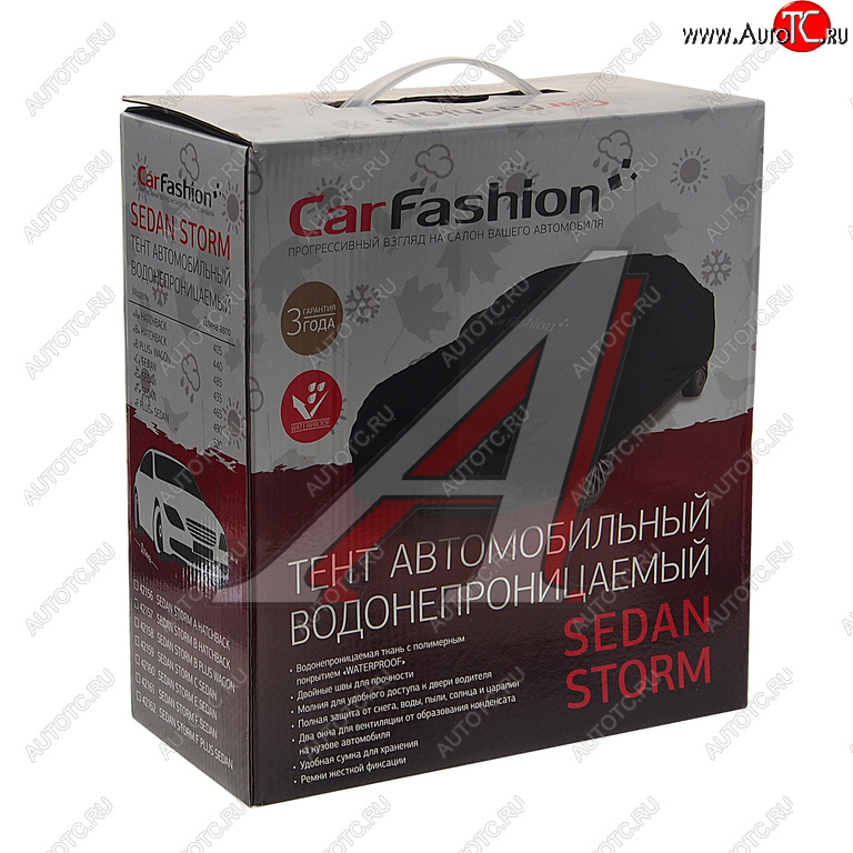 3 199 р. Тент на автомобиль (M) 440х185х120см черный CARFASHION CARFASHION 42157  с доставкой в г. Пермь