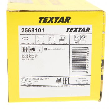3 889 р. Колодки тормозные передние (4шт.) TEXTAR Volkswagen Golf 5 хэтчбэк (2003-2009)  с доставкой в г. Пермь. Увеличить фотографию 4