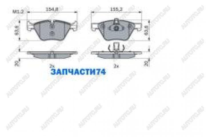 1 999 р. Колодки тормозные передние (4шт.) BOSCH BMW 5 серия E60 седан дорестайлинг (2003-2007)  с доставкой в г. Пермь