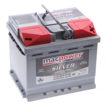 8 599 р. Аккумулятор MACPOWER 52Ач обратная полярность,низкий MACPOWER 6ст52(0) smf550049b(52)  с доставкой в г. Пермь. Увеличить фотографию 1
