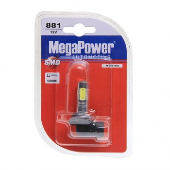 499 р. Лампа светодиодная 12V H27W2 PGJ13 6000K 5 светодиодов блистер (1шт.) MEGAPOWER MEGAPOWER-AUTOMOTIVE 80614бл  с доставкой в г. Пермь. Увеличить фотографию 1