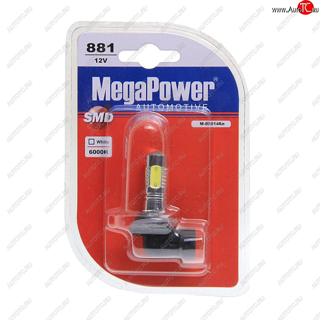 499 р. Лампа светодиодная 12V H27W2 PGJ13 6000K 5 светодиодов блистер (1шт.) MEGAPOWER MEGAPOWER-AUTOMOTIVE 80614бл  с доставкой в г. Пермь