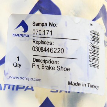 499 р. Палец BPW колодки тормозной (36x135мм) SAMPA SAMPA 070.171  с доставкой в г. Пермь. Увеличить фотографию 3