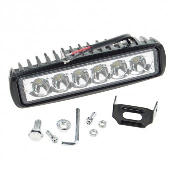 699 р. Фары дополнительные MIS-18 White SPOT диодная, дальний 160х45мм (JR-YZ) 12V MISTAR MISTAR mis-18w-spot  с доставкой в г. Пермь. Увеличить фотографию 2