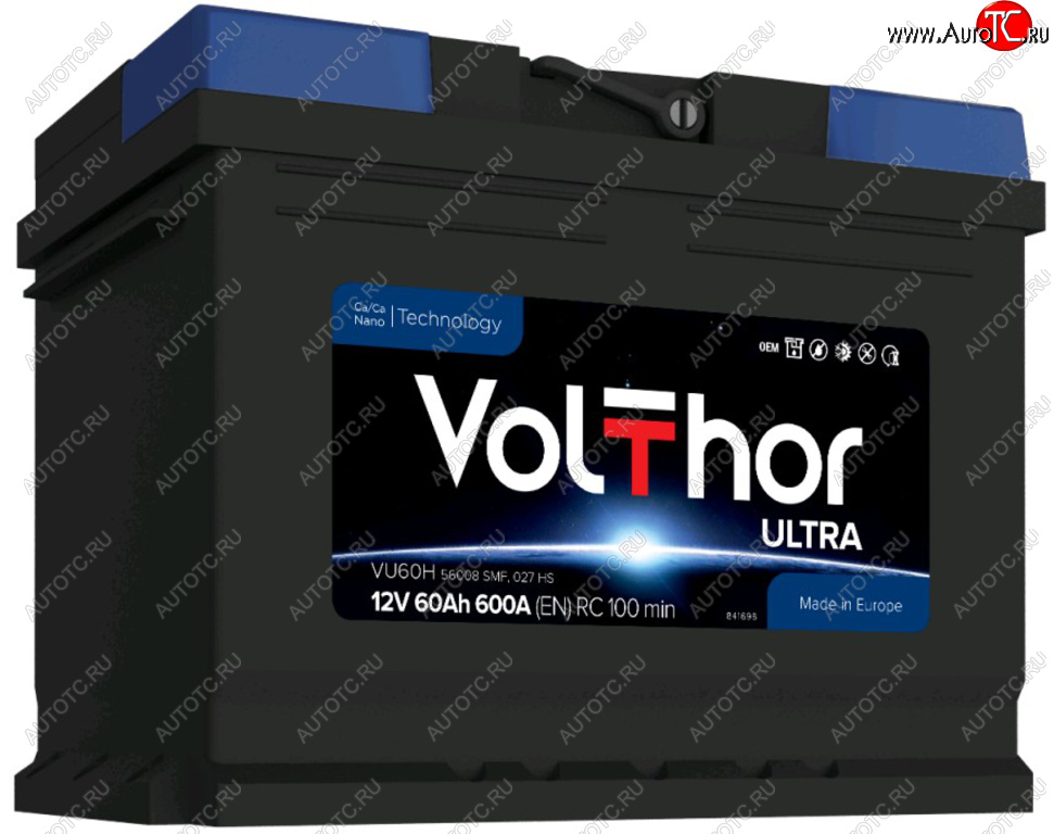 10 549 р. Аккумулятор VOLTHOR Ultra 60Ач обратная полярность VOLTHOR 6ст60(0) 56008  с доставкой в г. Пермь