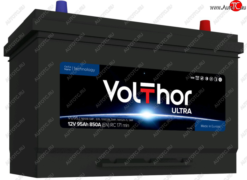 14 499 р. Аккумулятор VOLTHOR Ultra 95Ач обратная полярность VOLTHOR 6ст95(0) 59518 d31  с доставкой в г. Пермь