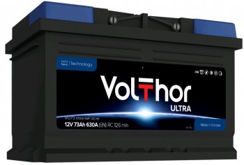 11 699 р. Аккумулятор VOLTHOR Ultra 73Ач обратная полярность,низкий VOLTHOR 6ст73(0) 57309  с доставкой в г. Пермь. Увеличить фотографию 1