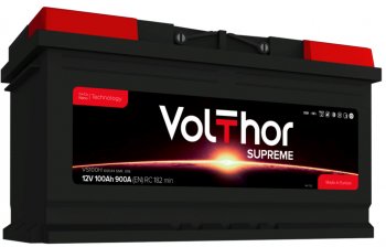 15 999 р. Аккумулятор VOLTHOR Supreme 100Ач обратная полярность VOLTHOR 6ст100(0) 60044  с доставкой в г. Пермь. Увеличить фотографию 1