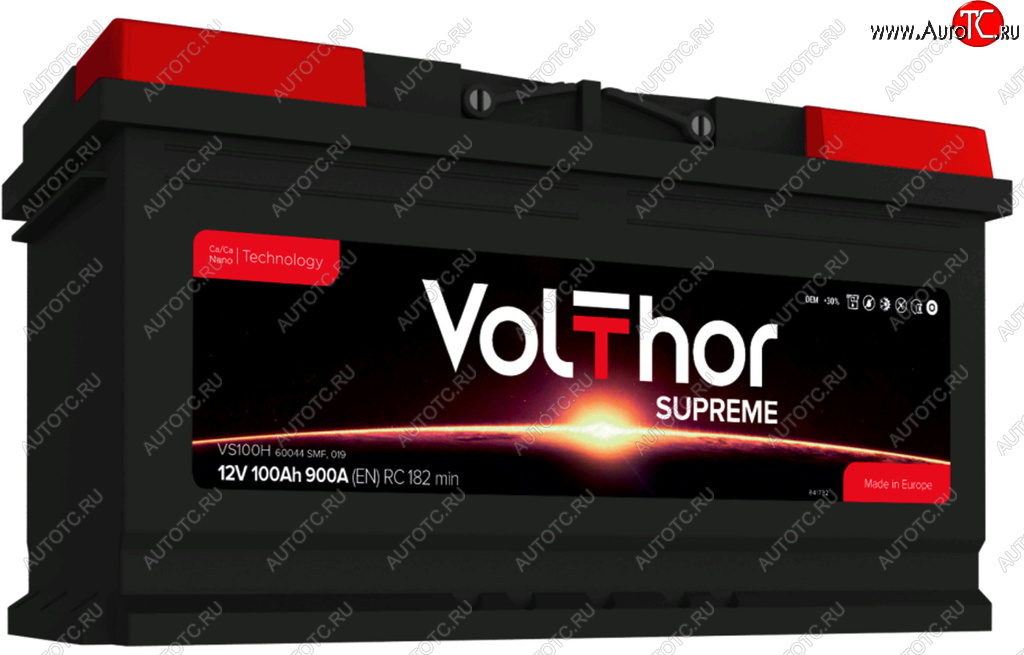 15 999 р. Аккумулятор VOLTHOR Supreme 100Ач обратная полярность VOLTHOR 6ст100(0) 60044  с доставкой в г. Пермь