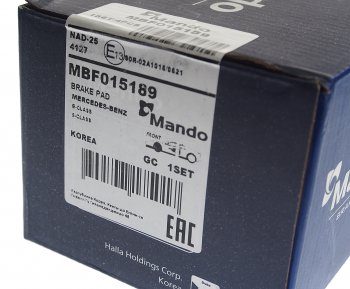 1 579 р. Колодки тормозные MERCEDES E (W211,W212),S (W220,W221) задние (4шт.) MANDO MANDO mbf015189  с доставкой в г. Пермь. Увеличить фотографию 3