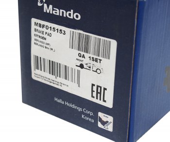 1 789 р. Колодки тормозные PEUGEOT Partner,207,307,1007 CITROEN C4,Berlingo передние (4шт.) MANDO MANDO mbf015153 MANDO mbf015153  с доставкой в г. Пермь. Увеличить фотографию 2