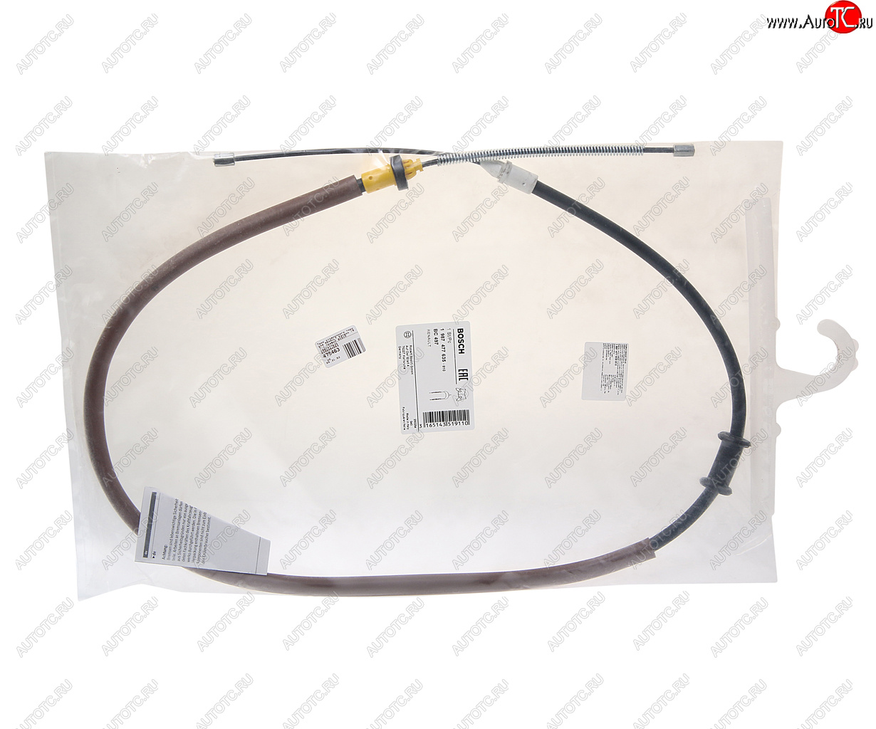 1 459 р. Трос стояночного тормоза RENAULT Kangoo (97-) правый BOSCH BOSCH 1987477635  с доставкой в г. Пермь