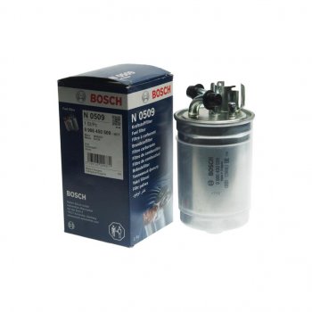 2 559 р. Фильтр топливный VW Passat (98-05) AUDI A6 (97-05),A2 (00-05) (2.5 TDI) BOSCH BOSCH 0986450509  с доставкой в г. Пермь. Увеличить фотографию 1