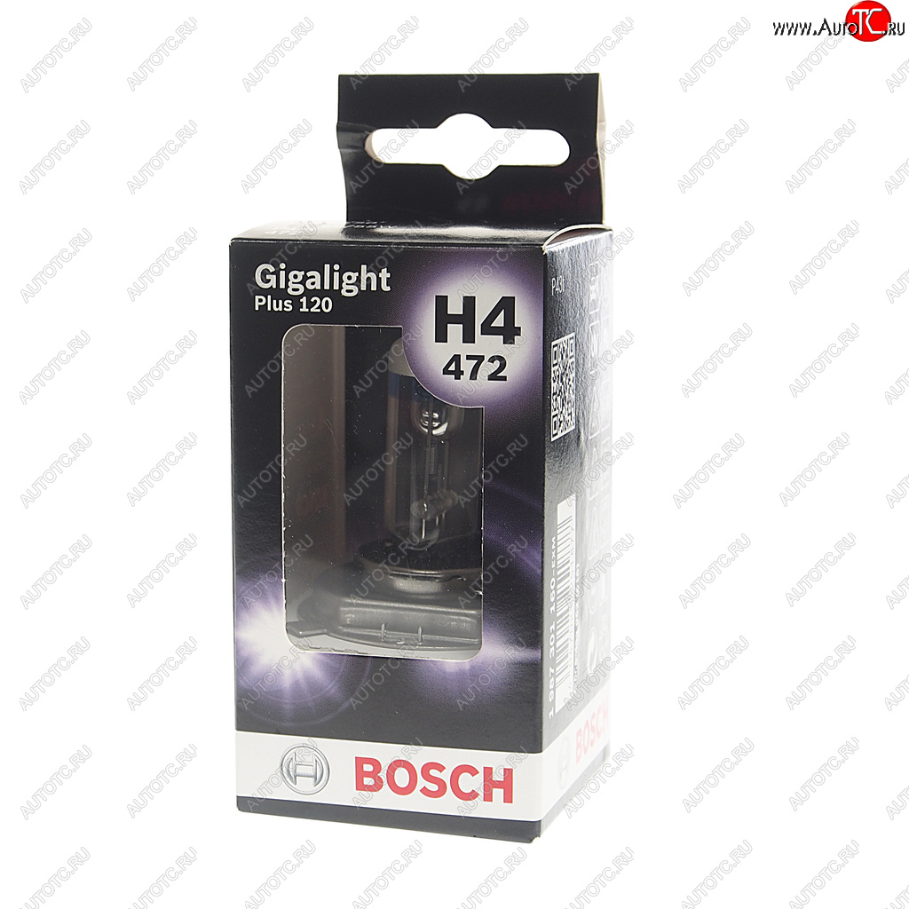 989 р. Лампа 12V H4 60/55W P43t +120% блистер (1шт.) Gigalight Plus 120 BOSCH BOSCH 1987301160 BOSCH 1987301160  с доставкой в г. Пермь