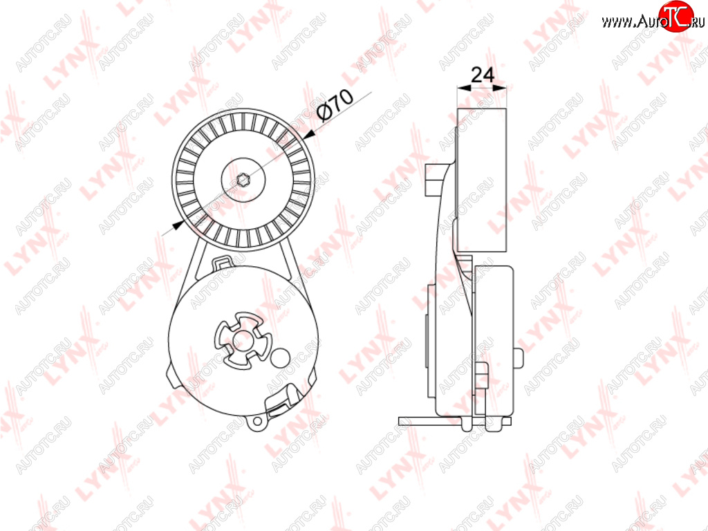 3 099 р. Ролик приводного ремня VW Amarok (10-),T5 AUDI A4 (07-),Q5 (08-) натяжителя LYNX LYNX pt3214  с доставкой в г. Пермь
